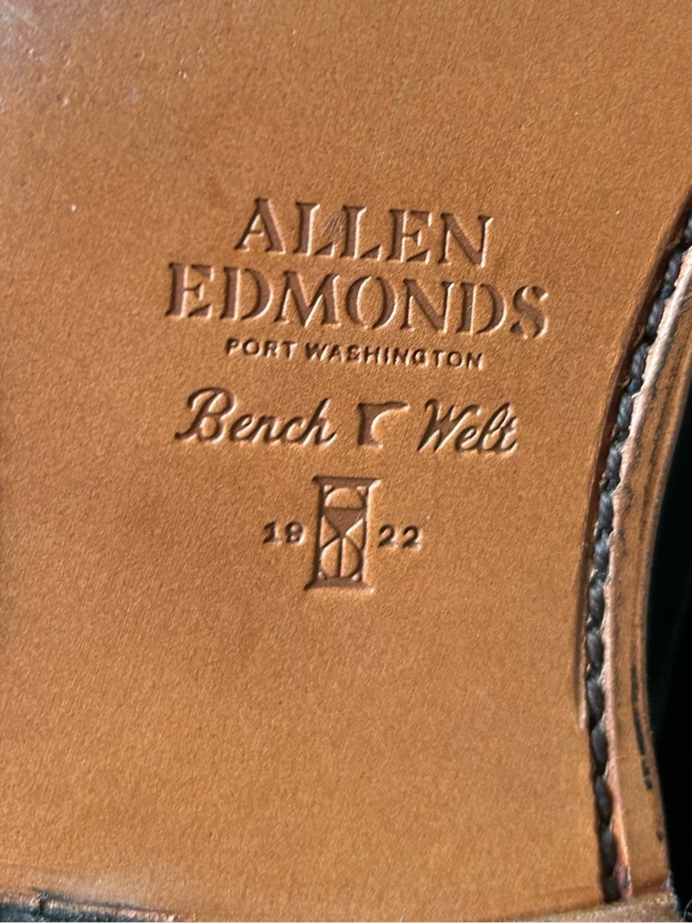 ALLEN  EDMONDS BENCH WELT PORT WASHINGTON BLACK LEATHER DRESS SHOES Size 13